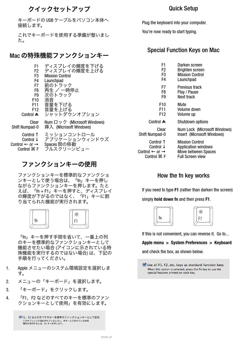 Matias FK302-JP-TP4 Specification sheet