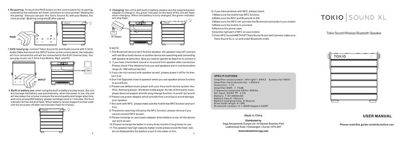 Tokio SOUND XL user manual
