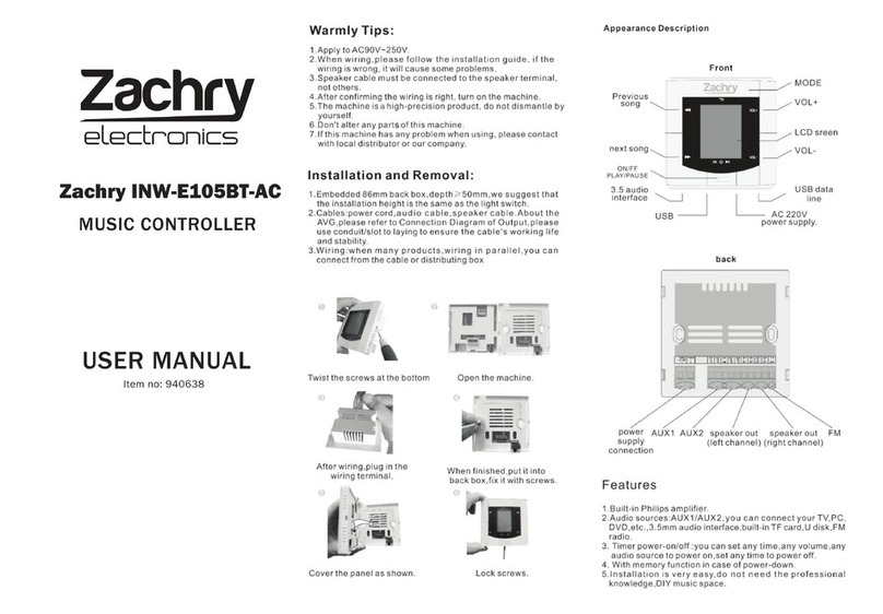 Zachry INW-E105BT-AC user manual