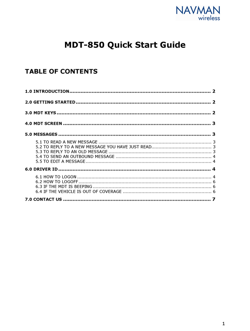 Navman MDT-850 quick start guide