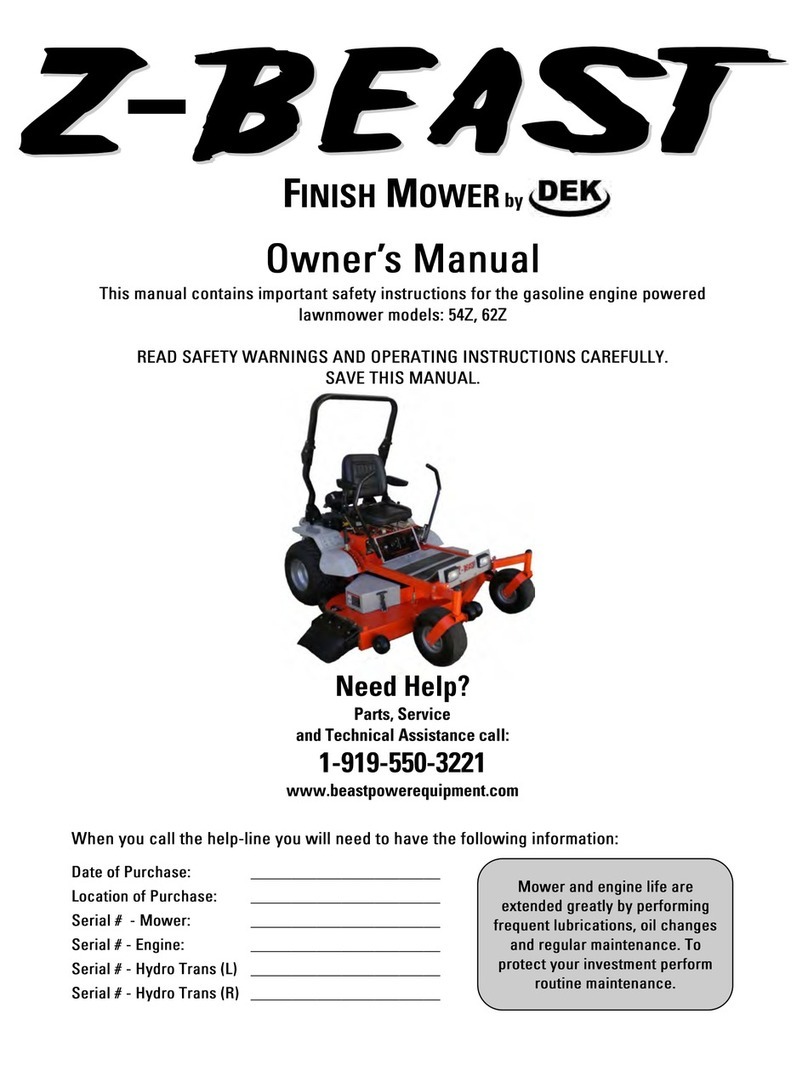 DEK Z- BEAST 54Z owner's manual