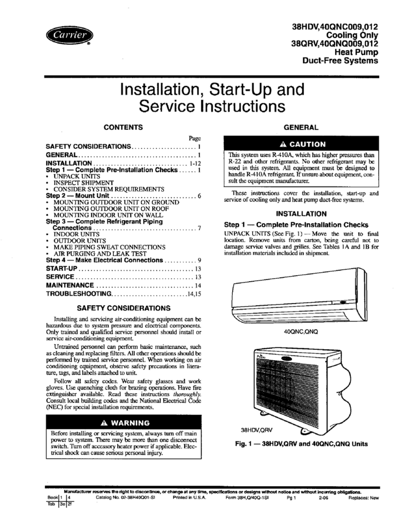 Carrier 38HDV009 Installation, Start-Up and Service Instructions
