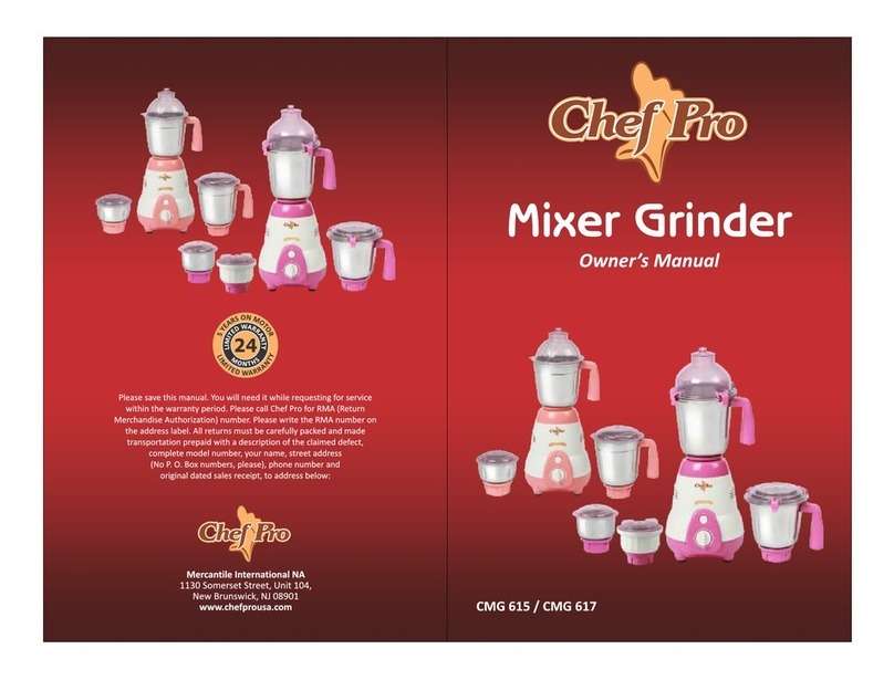Chef Pro CMG 615 owner's manual