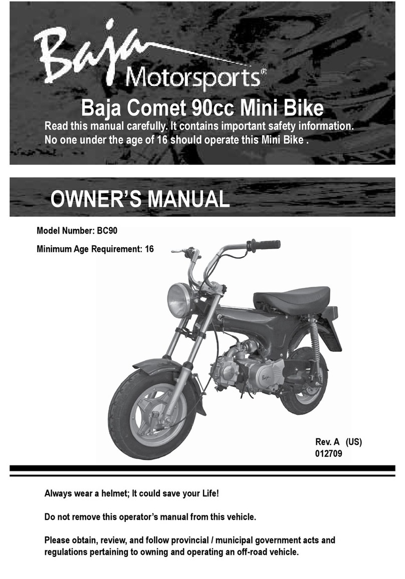 Baja Comet 90cc BC90 owner's manual