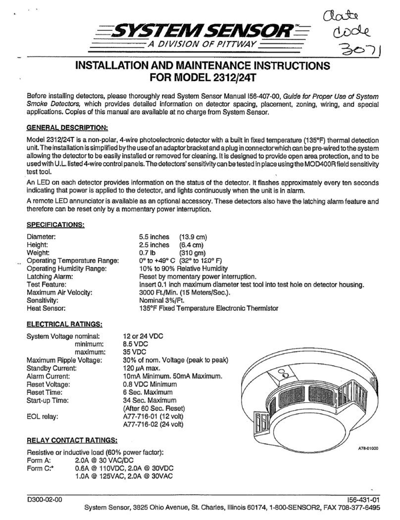 System Sensor 2312/24T User manual