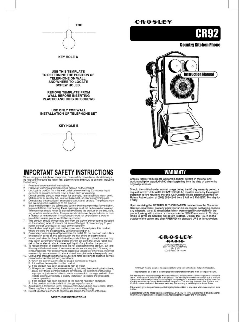 Crosley CR92 User manual