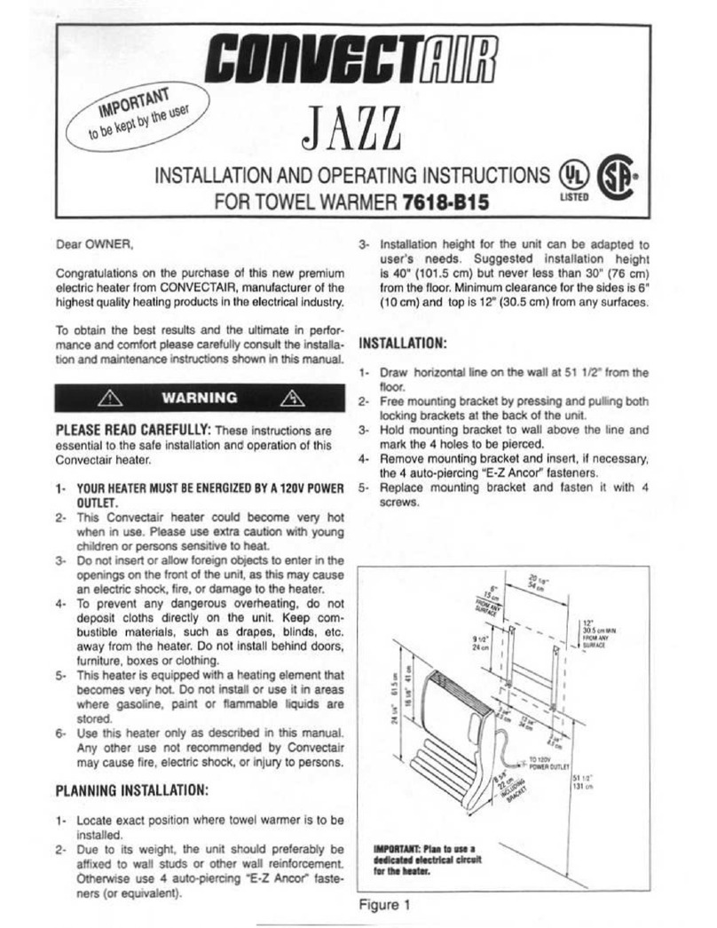 CONVECTAIR JAZZ 7618-B15 User manual