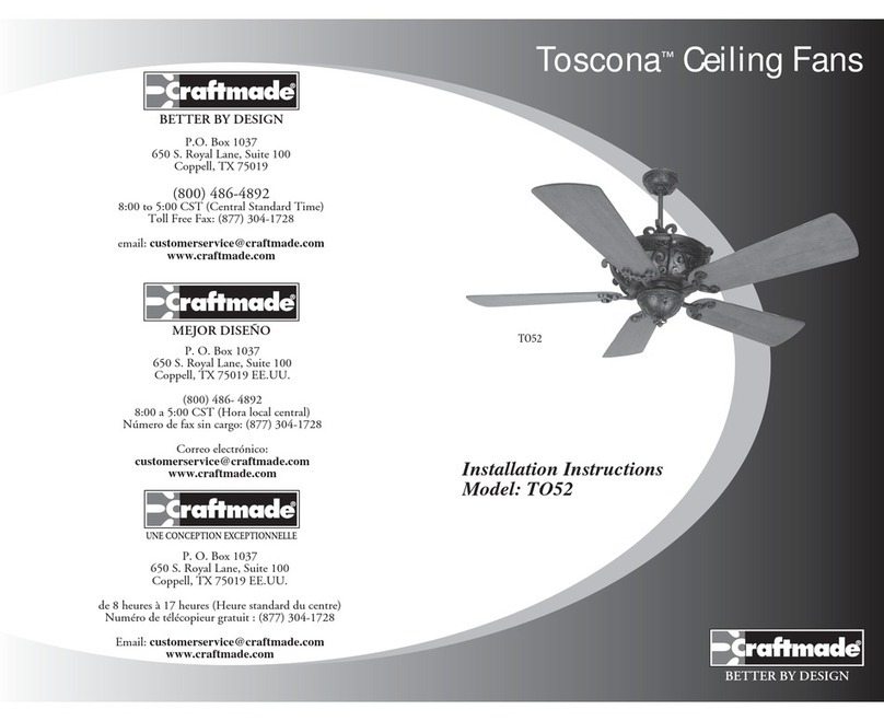 Craftmade Toscona TO52 installation instructions