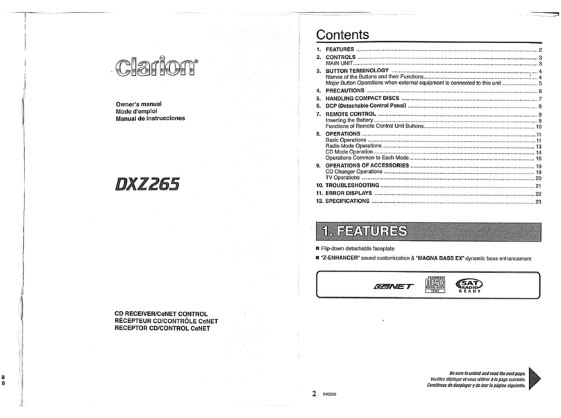 Clarion DXZ265 User manual