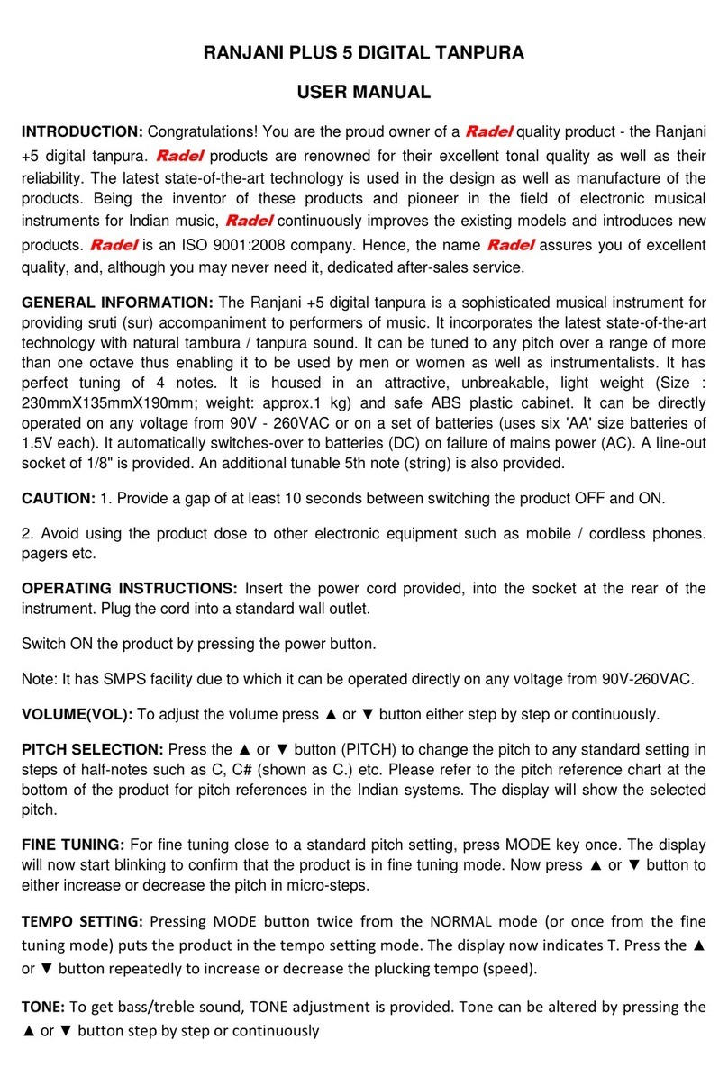 Radel RANJANI PLUS 5 User manual