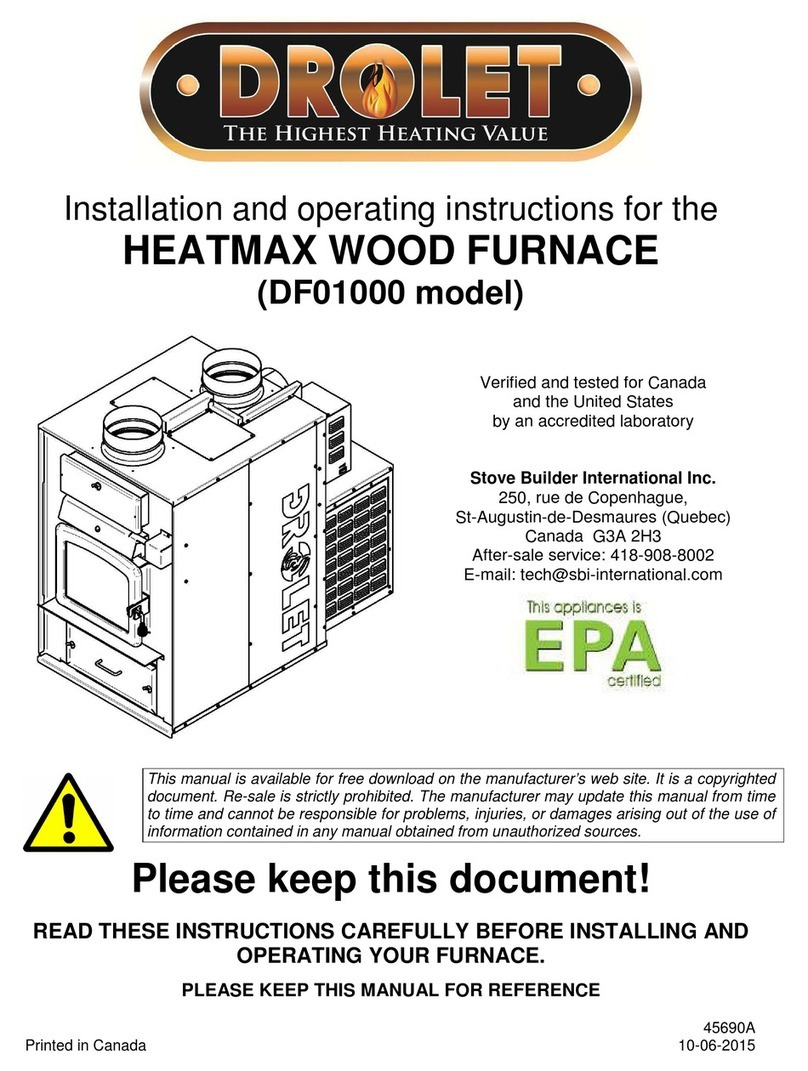 Drolet DF01000 Installation and operating instructions