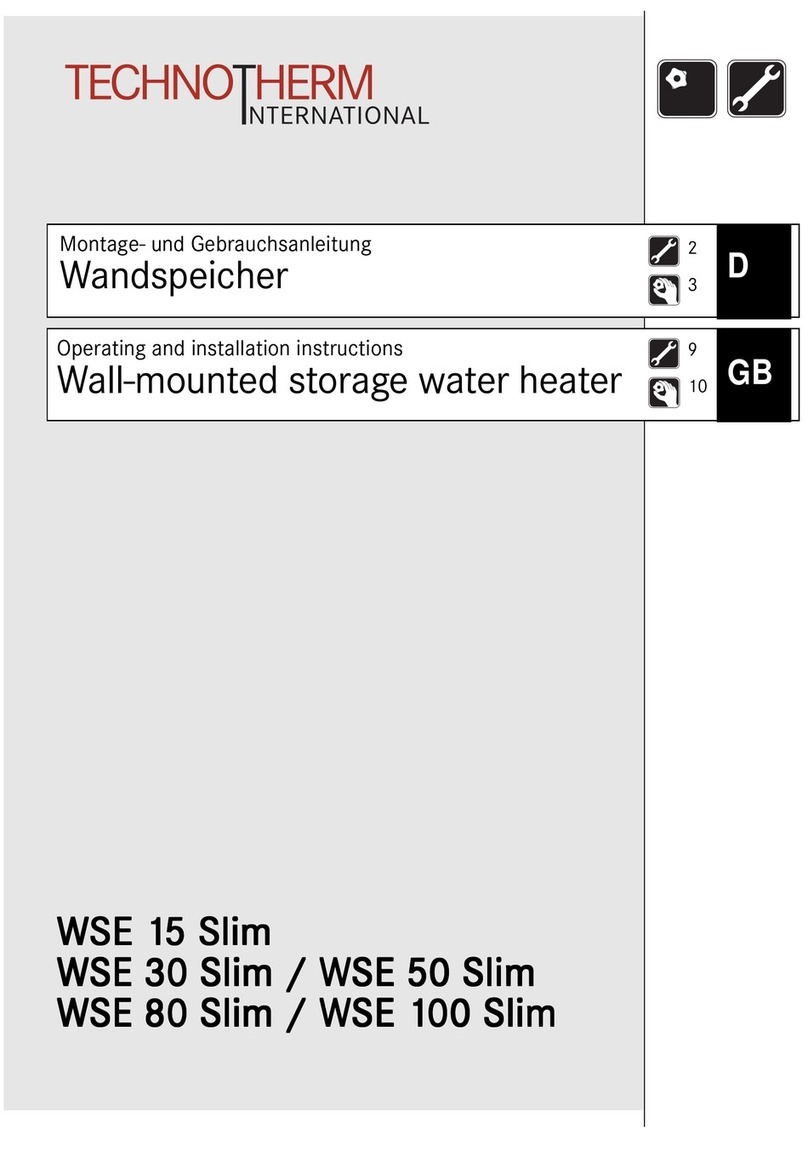 Technotherm W SE 15 Slim Operating and installation instructions Technotherm W SE 15 Slim Operating and installation instructions