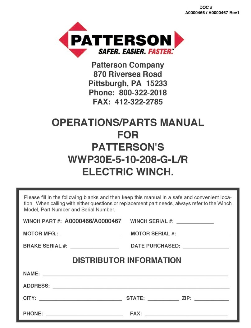 Patterson WWP30E-5-10-208-G-L/R Operation manual