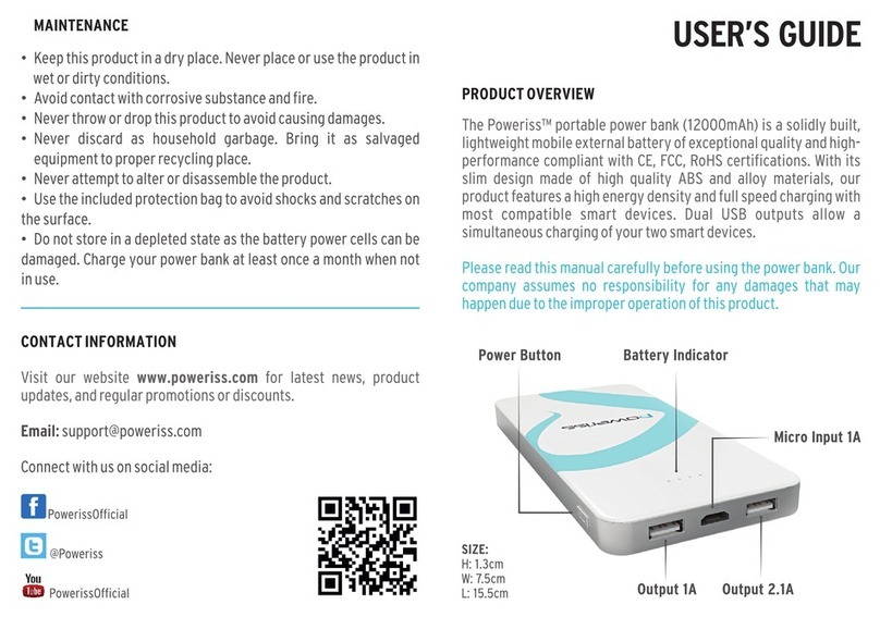 Poweriss 12000mAh User manual
