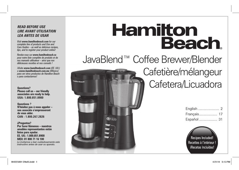 Hamilton Beach JavaBlend 40918 instructions Hamilton Beach JavaBlend 40918 instructions