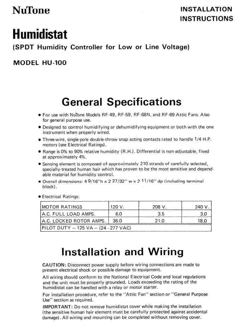 NuTone HU-100 installation instructions