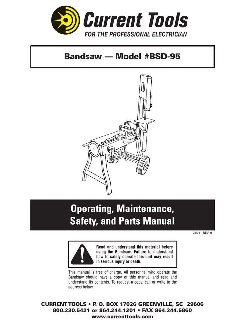 Current Tools BSD-95 Operating, maintenance and parts manual
