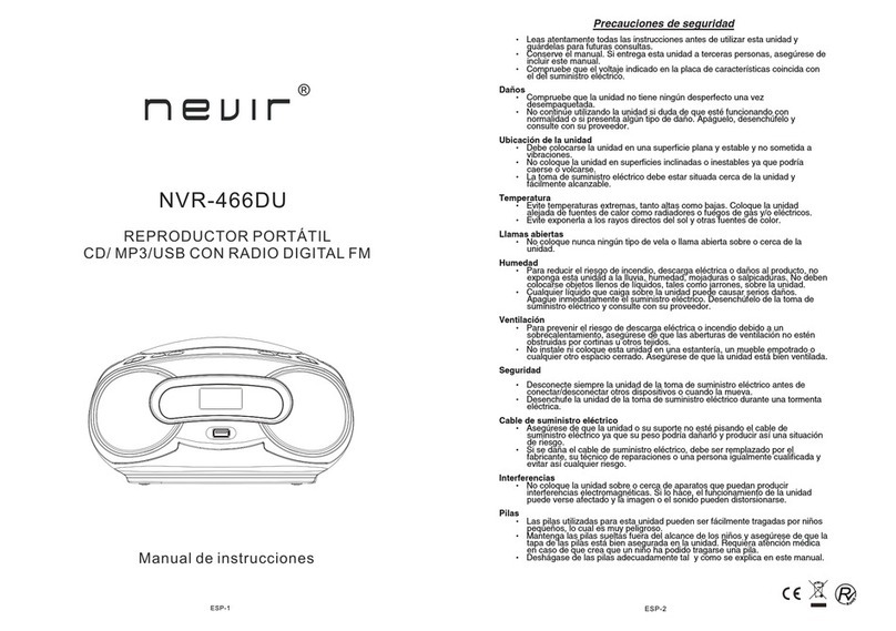 Nevir NVR-466DU instruction manual