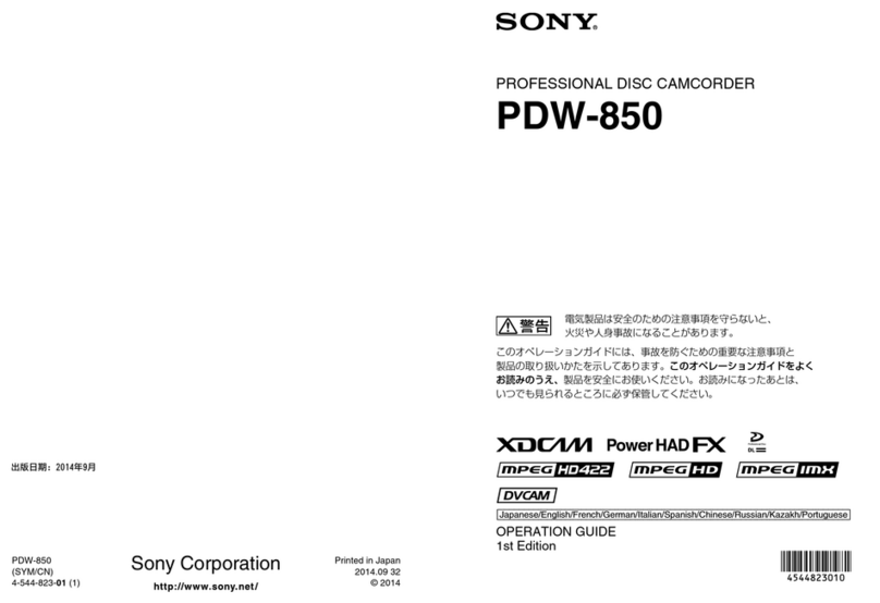 Sony XDCAM PDW-850 User manual