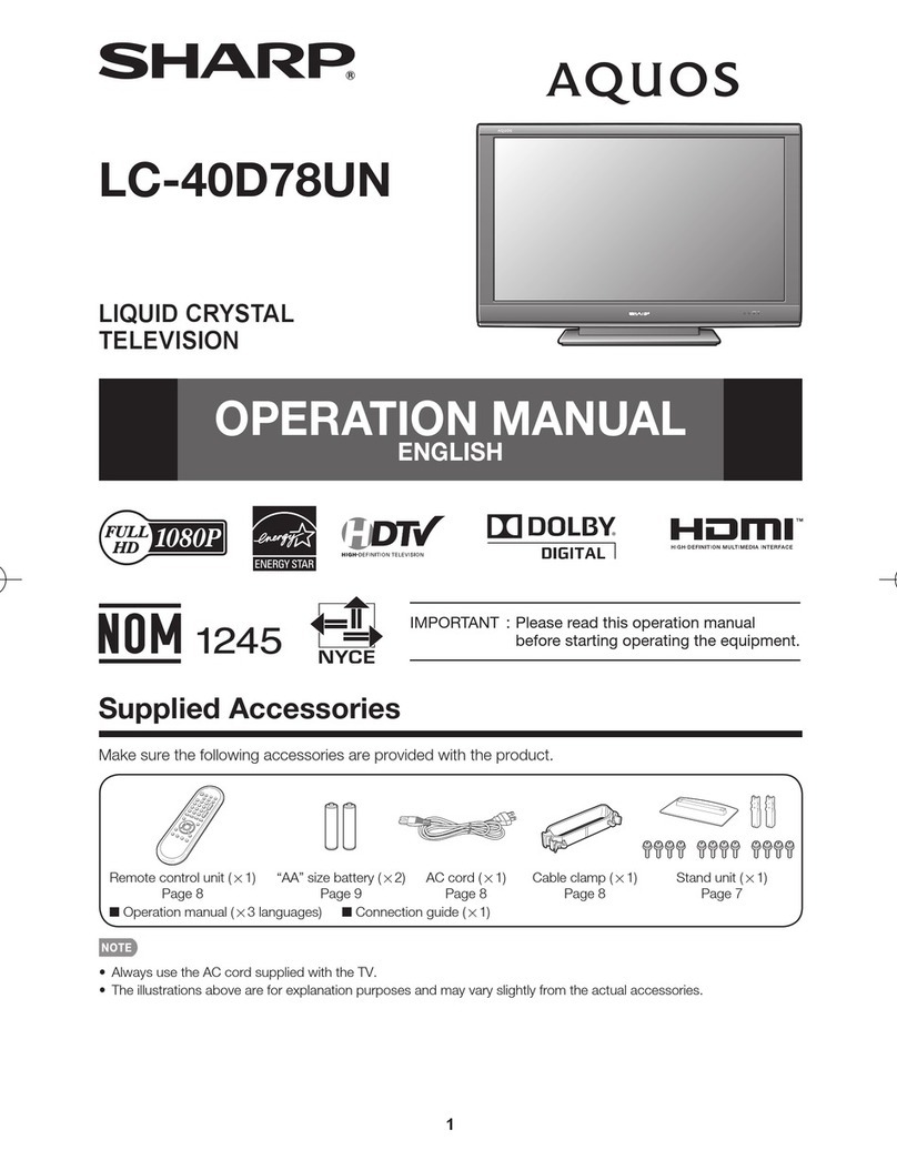Sharp Aquos LC-40D78UN User manual