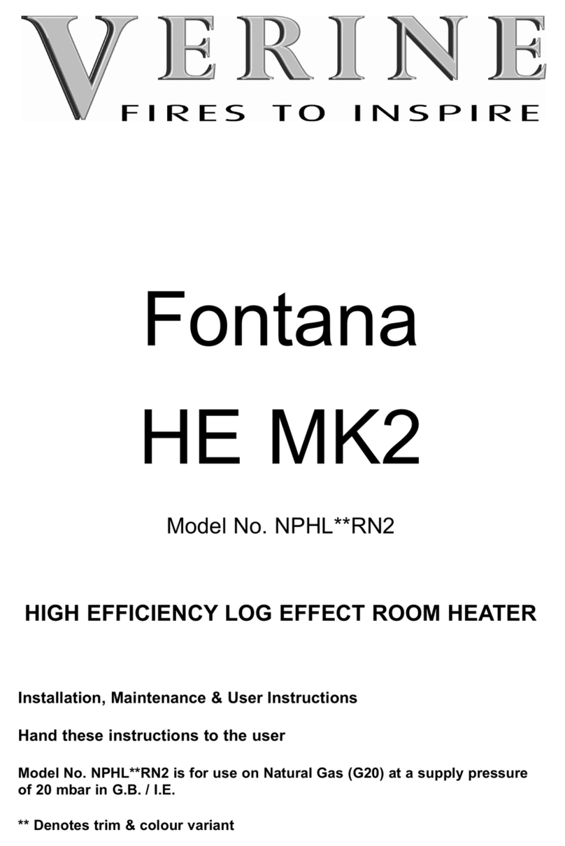 Verine Fontana HE MK2 NPHL**RN2 Installation, maintenance & user instructions Verine Fontana HE MK2 NPHL**RN2 Installation, maintenance & user instructions