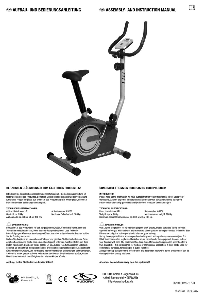 Hudora Hometrainer HT1 Assembly and instruction manual