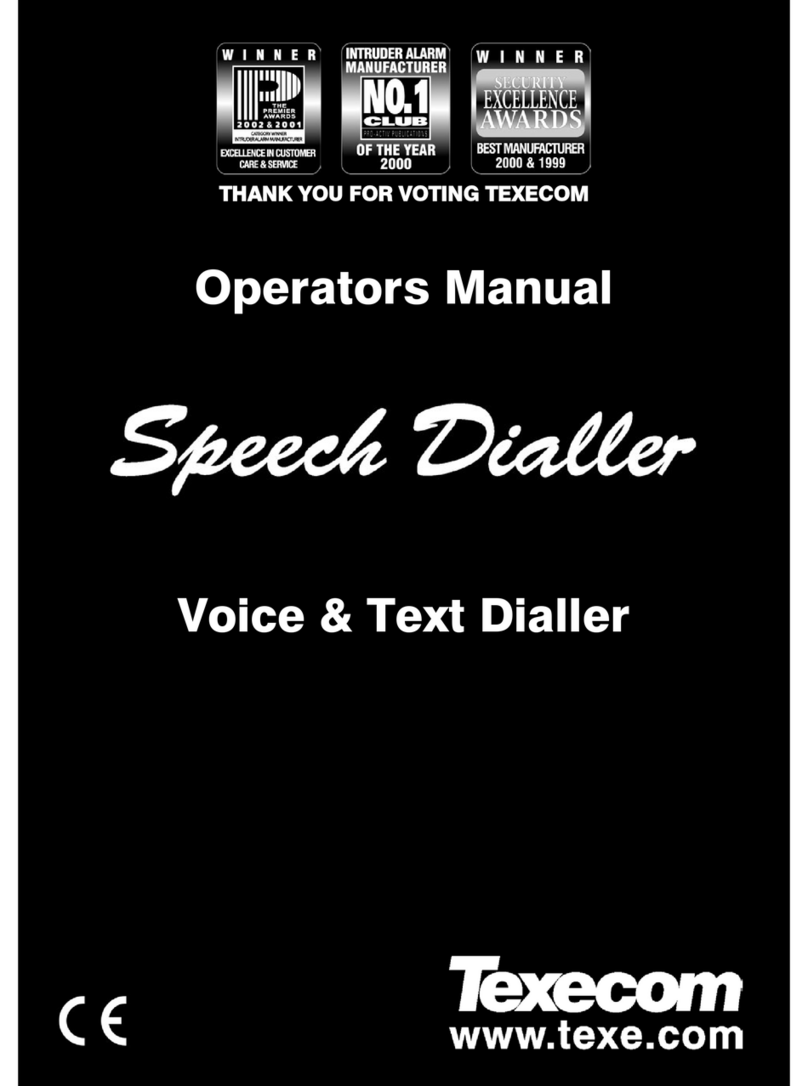 Texecom Speech Dialler Operator's manual