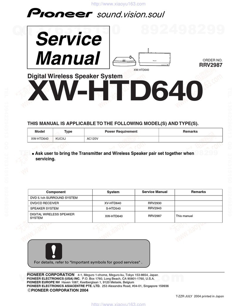 Pioneer XW-HTD640 User manual Pioneer XW-HTD640 User manual