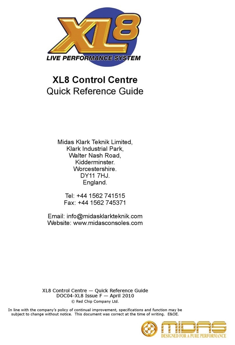Midas XL8 Quick reference guide