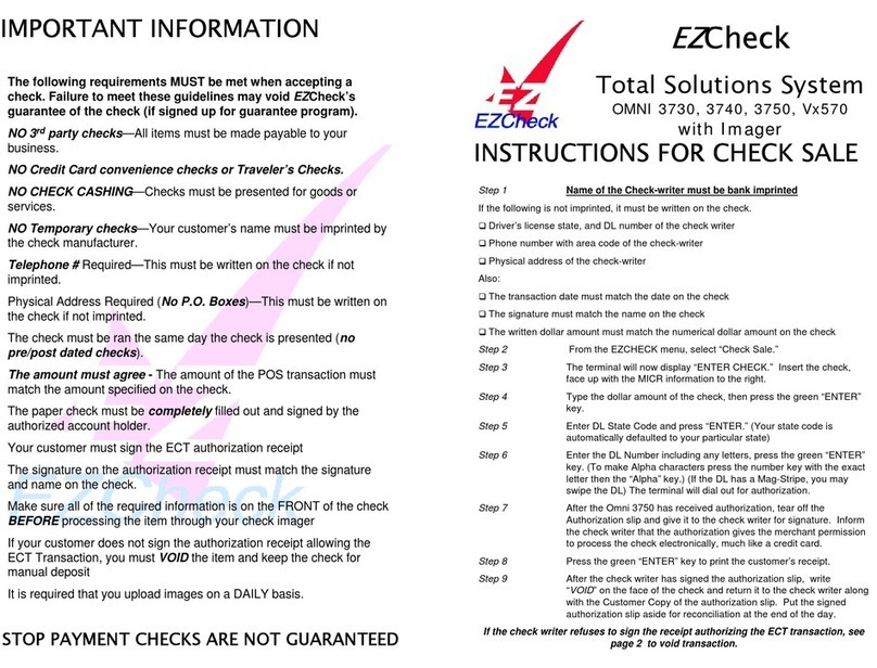 EZCheck OMNI 3730 instruction manual