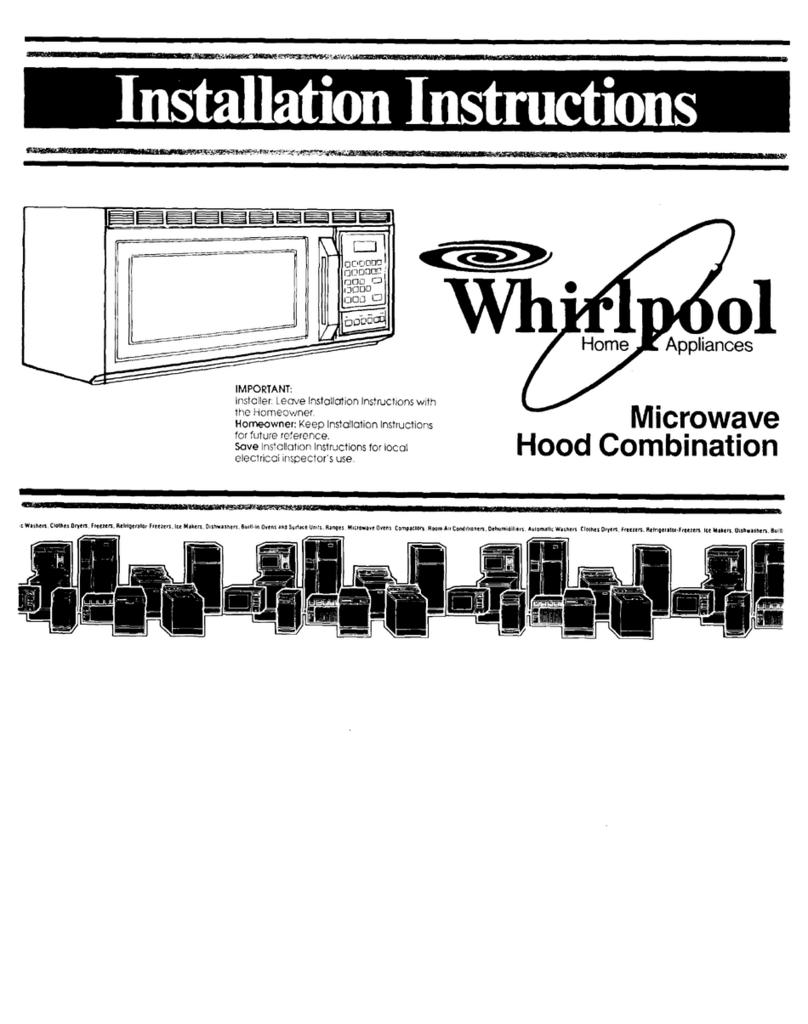 Whirlpool MH6701XW0 installation instructions