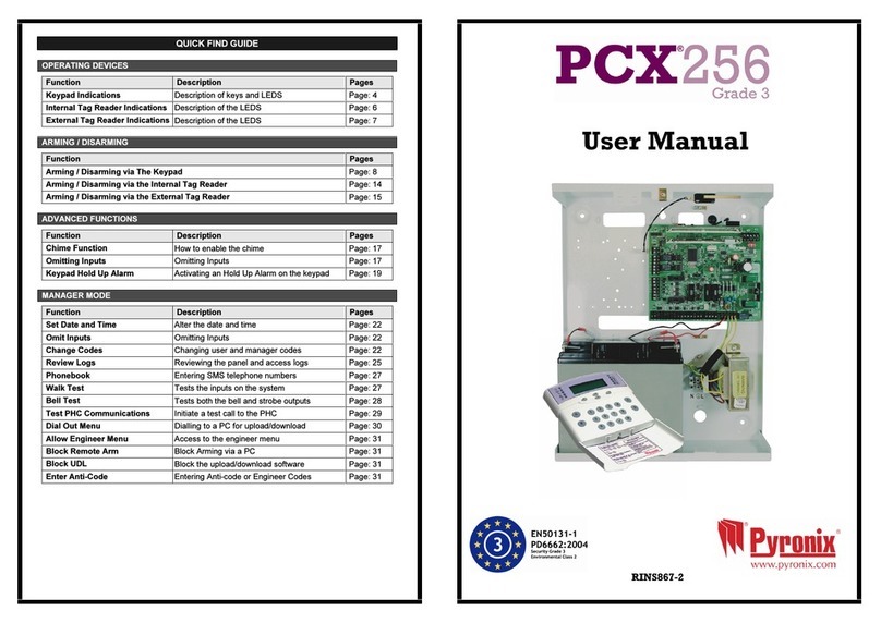 Pyronix PCX 256 user manual
