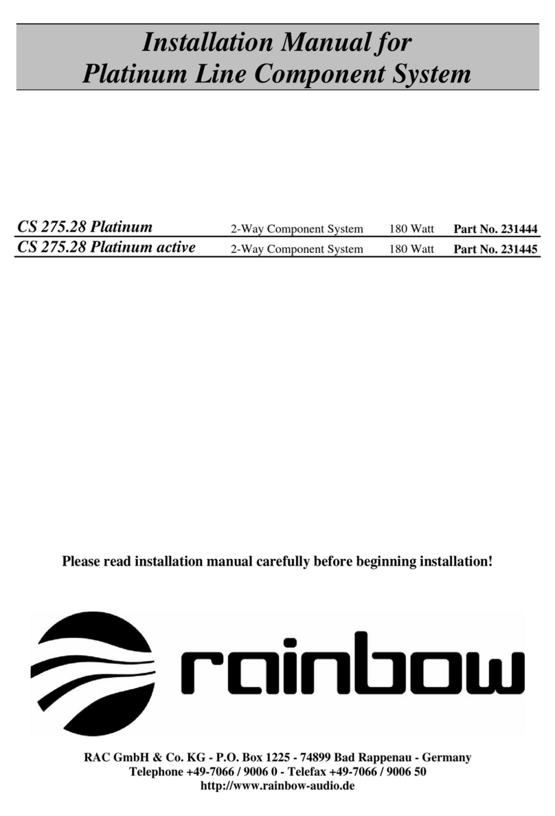Rainbow CS 275.28 Platinum active installation manual