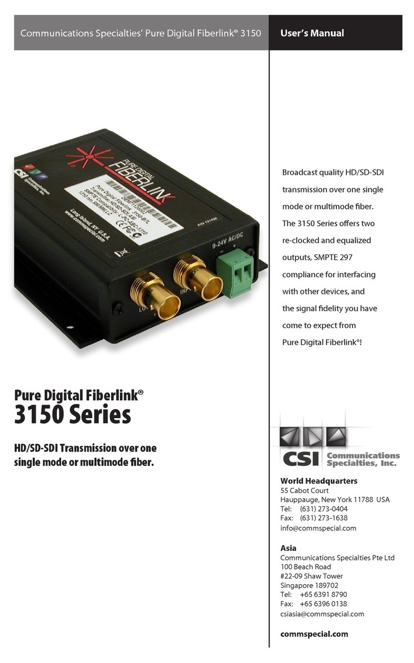 CSI Pure Digital Fiberlink 3150 Series User manual