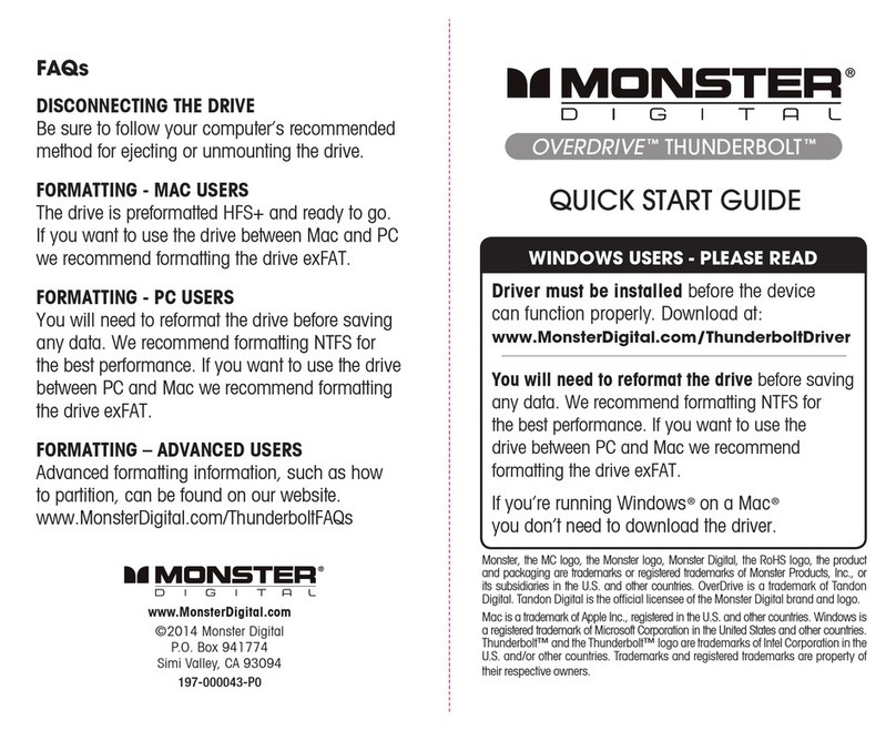 Monster OVERDRIVE THUNDERBOLT quick start guide