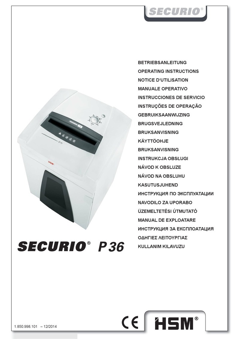 HSM securio P36 operating instructions