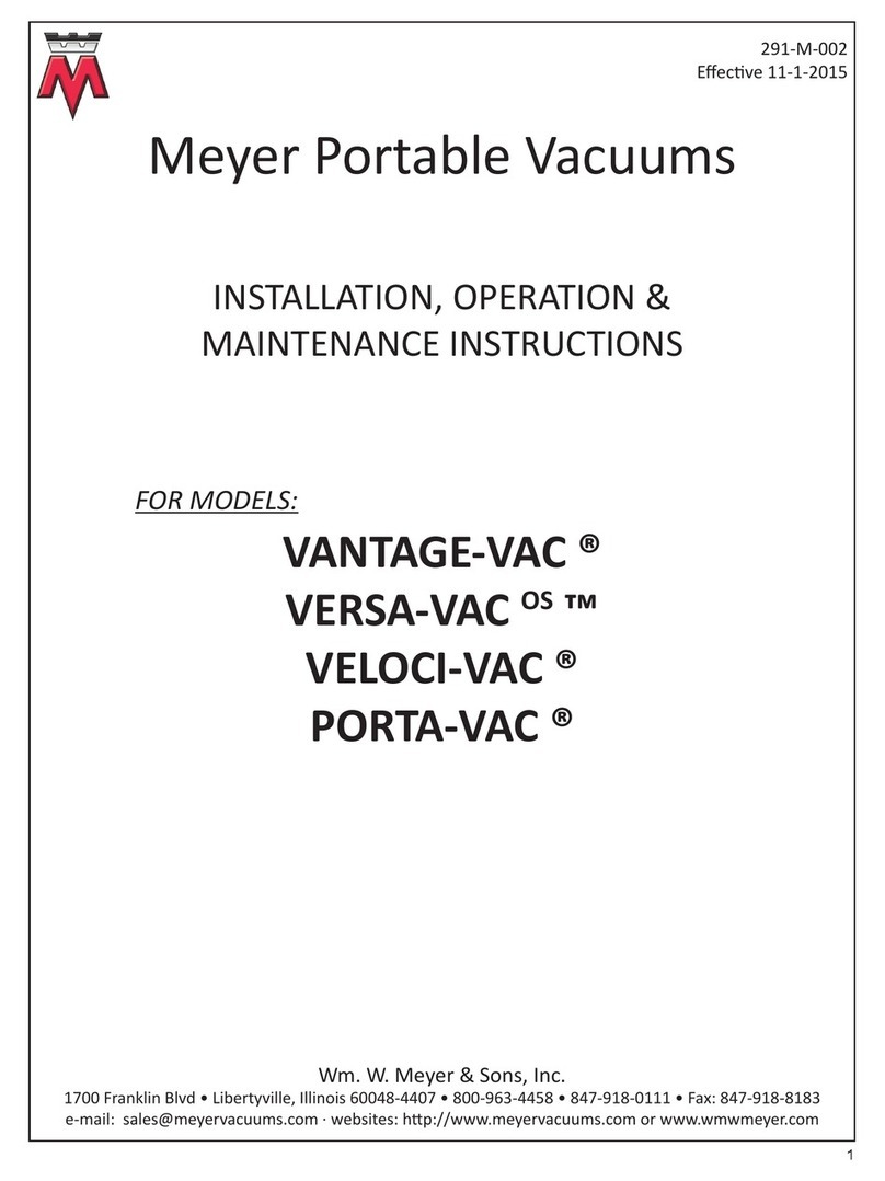 Meyer VANTAGE-VAC Installation, operation & maintenance instructions