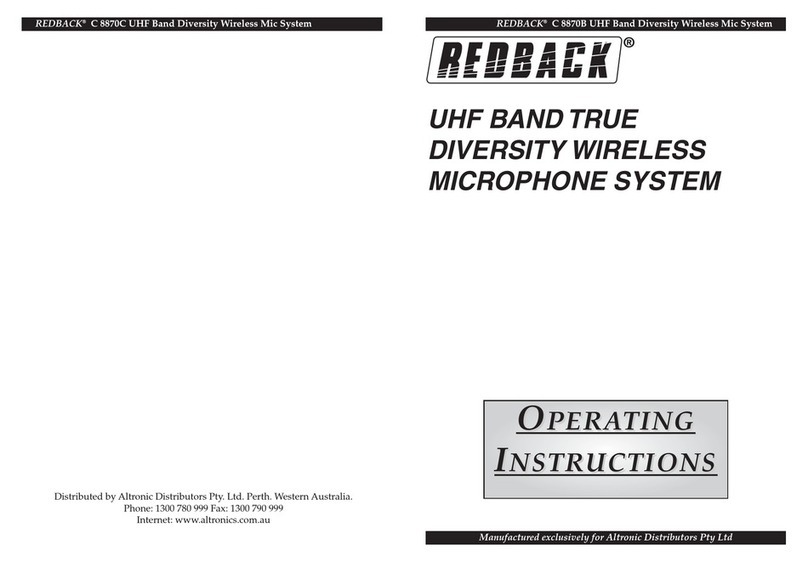 Redback C 8870C operating instructions
