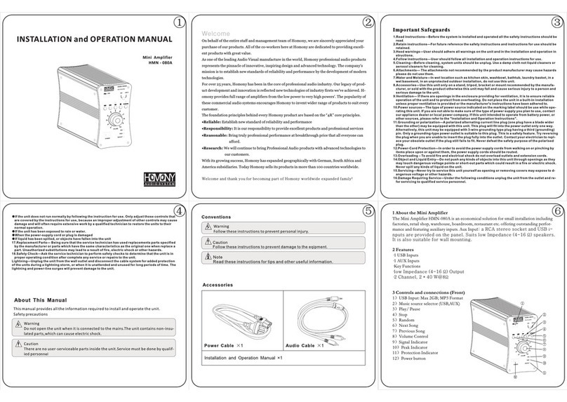 Homony HMN-080A Installation and operation manual