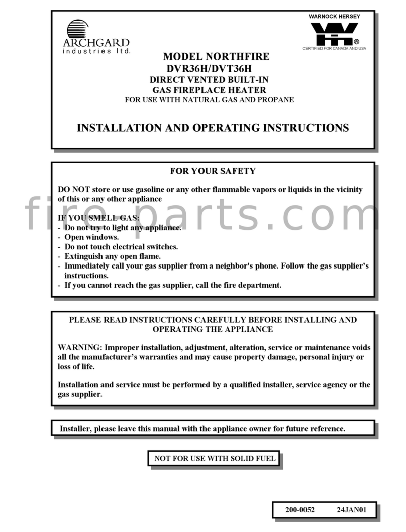 Warnock Hersey northfire dvr36h Installation and operating instructions