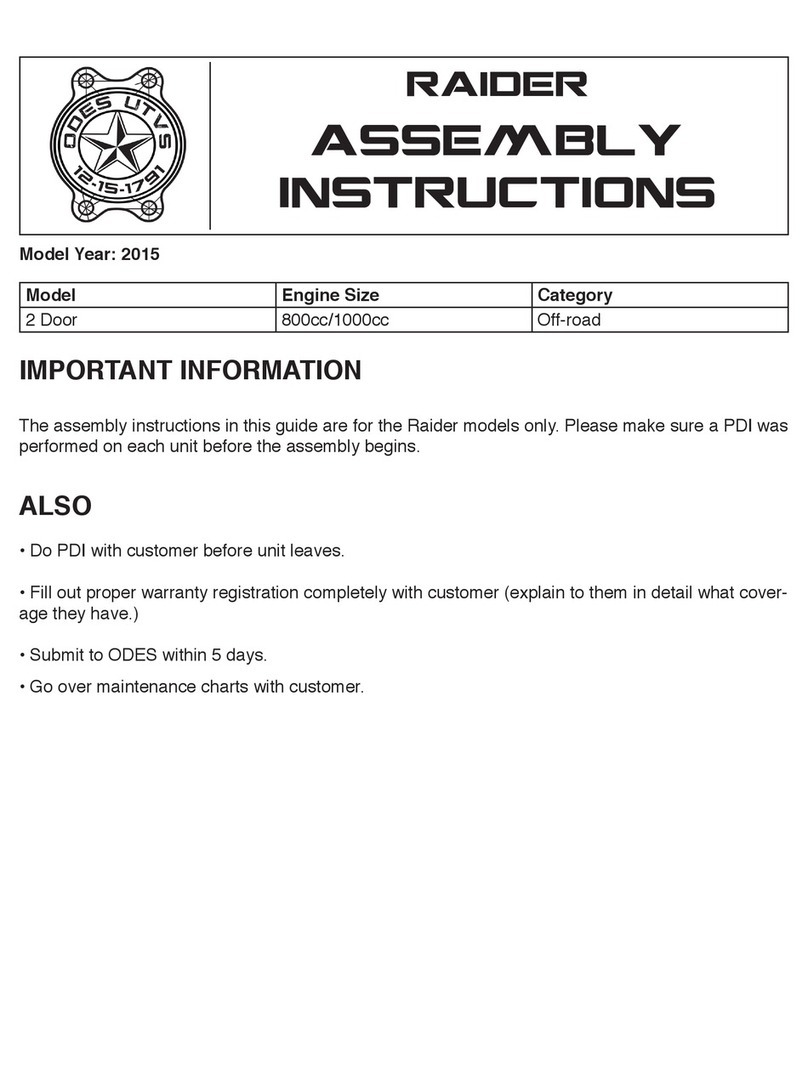 ODES UTVS 2015 Raider Assembly instructions