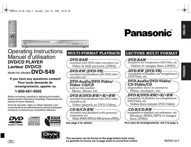 Panasonic DVD-S49 User manual