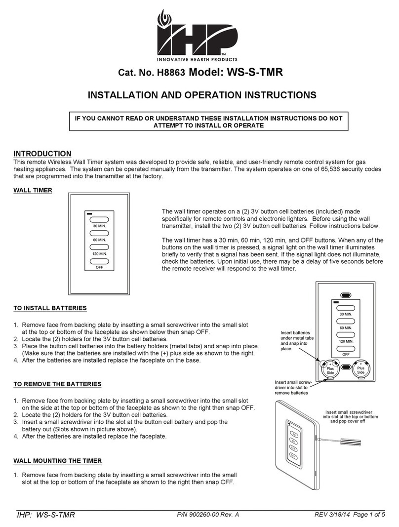 IHP H8863 WS-S-TMR Installation and operation instructions