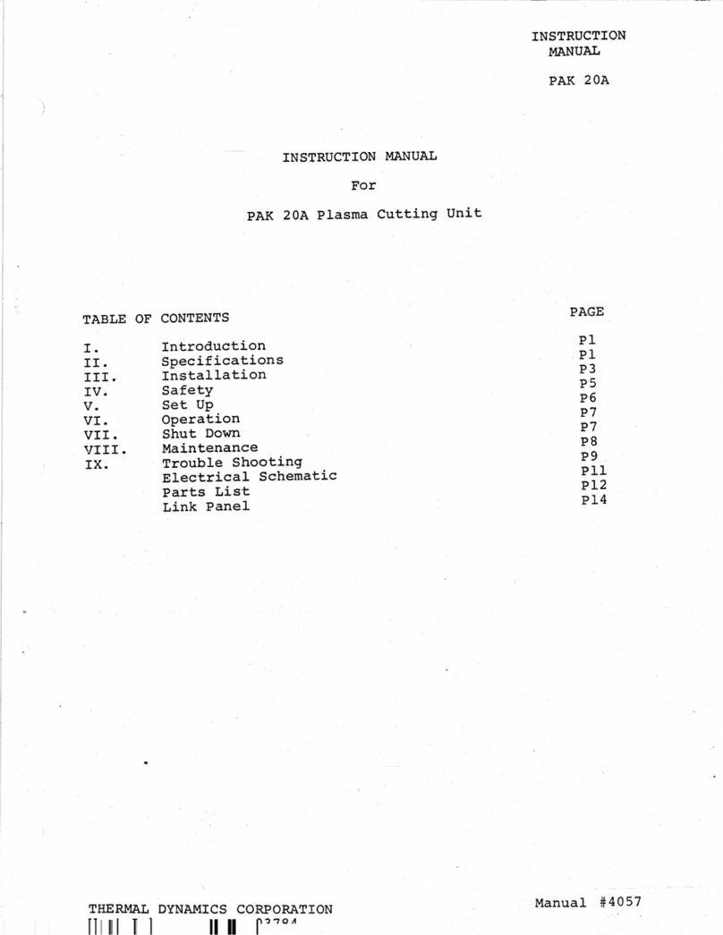 Thermal Arc PAK 20A User manual