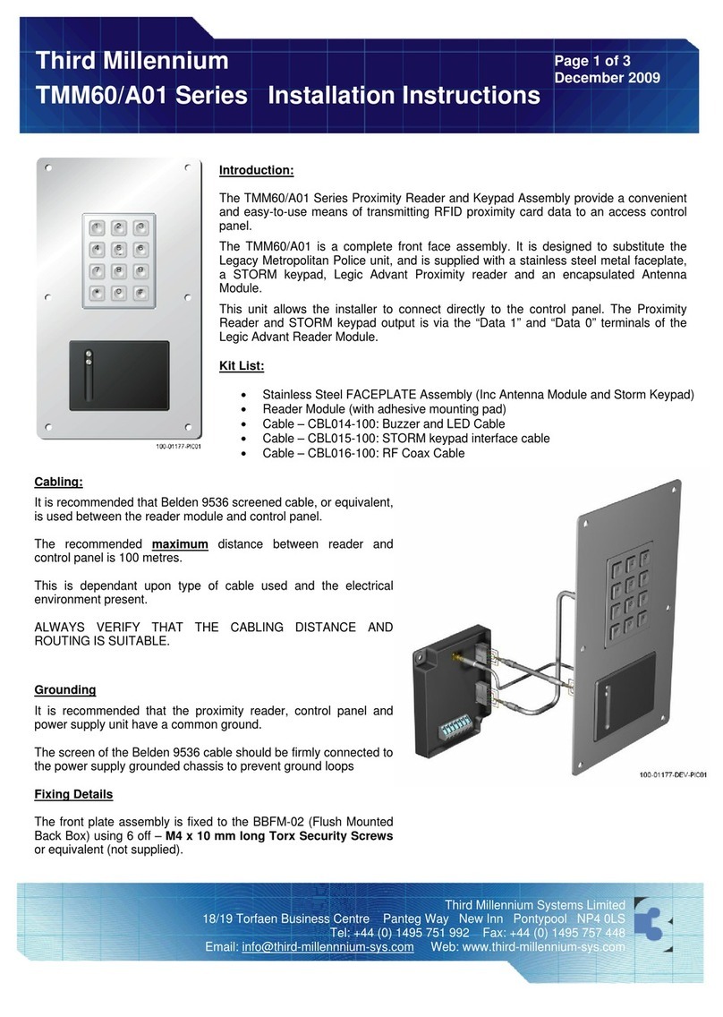 Third Millennium TMM60/A01 Series installation instructions