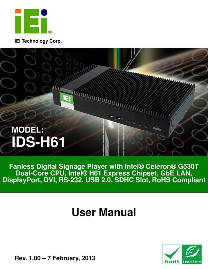 IEI Technology IDS-H61 User manual