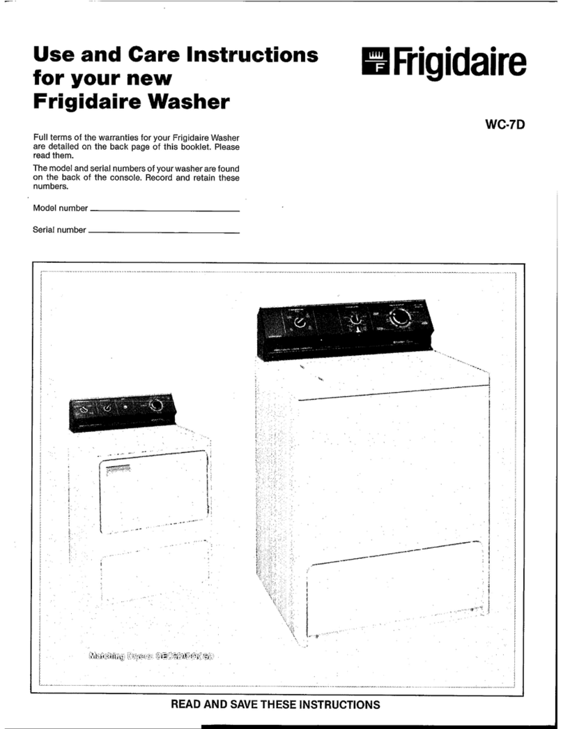 Frigidaire WC-7D Quick reference guide Frigidaire WC-7D Quick reference guide