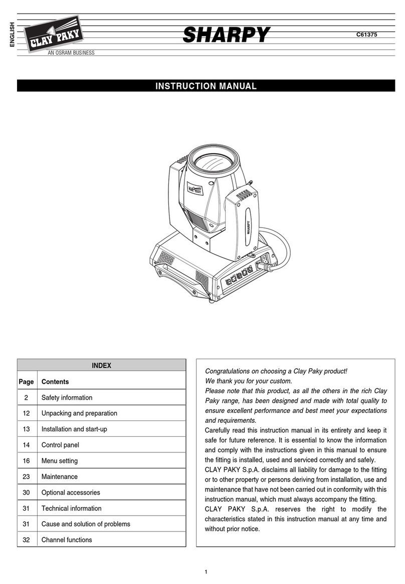 Claypaky Sharpy instruction manual