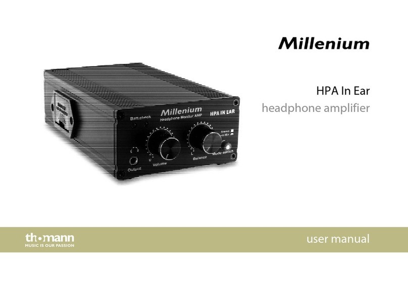 Millenium HPA In Ear user manual