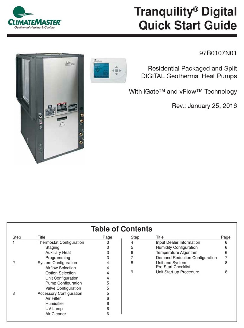 ClimateMaster Tranquility 97B0107N01 User manual